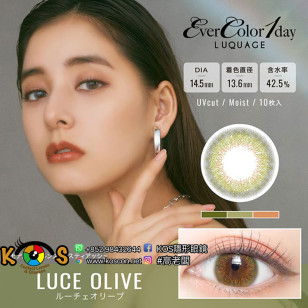 (EL1012)EverColor 1 Day LUQUAGE Luce Olive 10片裝 エバーカラーワンデールクアージュ ルーチェオリーブ